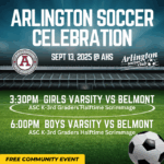 Arlington Soccer Celebration on 9/13 at AHS